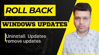 How to uninstall windows updates  How to roll back a windows update [upl. by Gonzales]