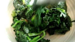 Preparing Spinach for BiBimBap Recipe [upl. by Langill]