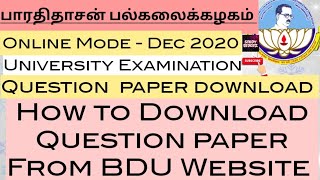 December Month University Exam Questions Paper Download from BDU webside [upl. by Kciredes]