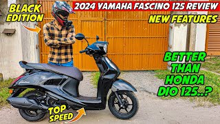 All New 2024 Yamaha Fascino 125 Black Edition Review  Top Speed  Lightest Scooter in segment 🔥 [upl. by Millisent554]