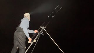 UK Beach Fishing Chesil in a BIG swell Night time Autumn shore session with almost a fish a cast [upl. by Adianes940]