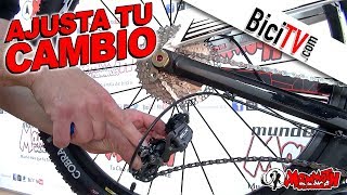 Cómo ajustar un cambio trasero de bicicleta [upl. by Leahcimrej]