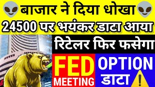 FOMC 🔥 ऑप्शन चैन data 🛑 अब 1 बड़ा संकेत। Tomorrow market prediction Sensex Nifty Prediction [upl. by Claire]