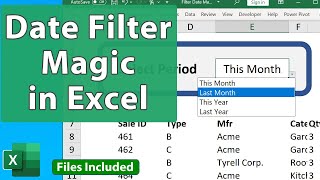 Excel Date Filter Magic  Last Month This Month YTD amp More  Awesome Interface [upl. by Aufmann]