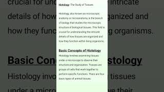 Explanation Of Histology And Basic Concept Of Histology histology Conceptofhistology [upl. by Eardna]