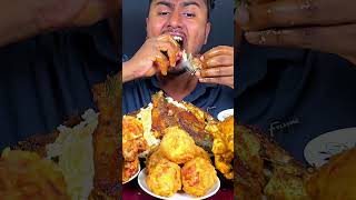 Rohu Fish Fry Eating mukbang reels asmr shortvideo viralshort reelsvide short foodie eating [upl. by Krischer]