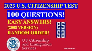 2023  100 Civics Questions for the US Citizenship Test 24 [upl. by Blanka]