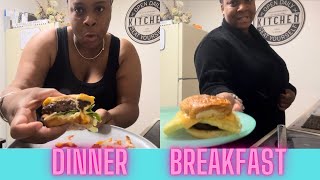 “Tutorial” Making Homemade Cheeseburgers Cheesy Fries amp A Hamburger Sausage Breakfast Sandwich [upl. by Attenaz]