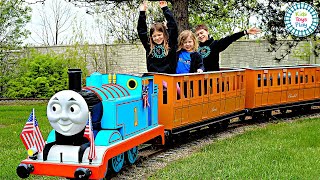 Lets Play Trains at EnterTRAINment Junction with Kids Toys Play [upl. by Atinuahs]