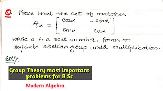 Group Theory most important questions for B Sc  Problem 1  Modern Algebra [upl. by Clance]