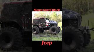 Blown Small Block Chevy Powered Jeep Mud Bogging  SHORT [upl. by Onfre]