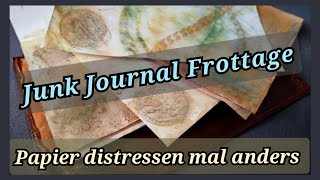 Junk Journal Seiten distressen mit der Frottage Technik [upl. by Reyam]