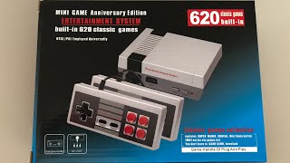 Mini Game Anniversary Edition Entertainment System Builtin 620 Classic Games Unboxing [upl. by Gothart]