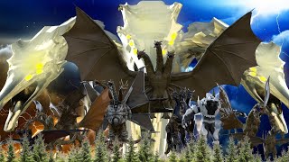 Size Comparison and Evolution of King Ghidorah ll 3D Animation [upl. by Leggat48]