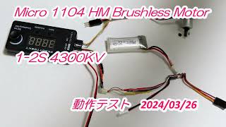 Micro 1104 HM Brushless Motor 12S 4300KV 動作テスト 20240326 [upl. by Scotti]