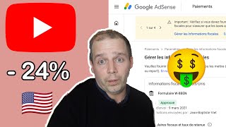 Taxe YouTube US  Comment remplir le formulaire fiscal AdSense [upl. by Eojyllib]