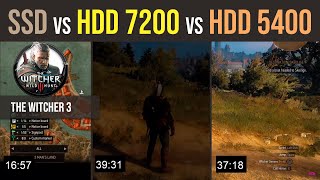 EVO 850 SSD vs HDD 1TB 7200 rpm vs HDD 1TB WD Red 5400 rpm The Witcher 3 [upl. by Shaeffer]