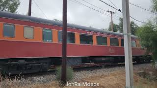 91424 Pre Museum mainline train arrives back at Pinacate station ft SP 2397 Daylight coach [upl. by Radford]