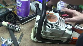 Stihl MS 250C chain saw short block replace Part 2 [upl. by Yregerg730]