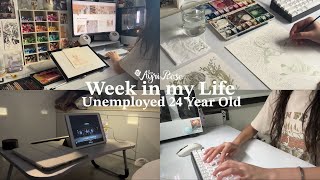 Week in my Life as an Unemployed 24 year old ☘️ how I stay sane during job search with my hobbies [upl. by Esorlatsyrc698]