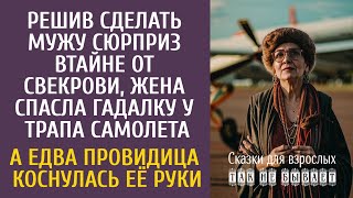 Решив сделать мужу сюрприз втайне от свекрови спасла гадалку у трапа самолета… А едва она коснулась [upl. by Natsrik190]