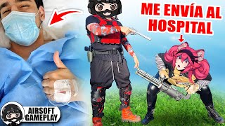 LUNARIA me ENVÍA al HOSPITAL usando MINIGUN IRL❗️ 😱🩸 ▬ YIO AIRSOFT vs LunariaCh 🔞 [upl. by Adneram]