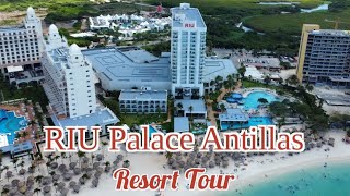 Riu Palace Antillas Resort Walking Tour  Drone GoPro  4K [upl. by Joline832]