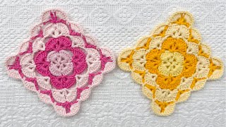 Shell Stitch Granny Square  Free Pattern [upl. by Sordnaxela490]