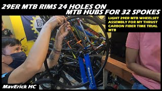 24 Holes 29ER MTB Rims sa Pang 32 Spokes na MTB HubsMTB Wheel Build For My Trident Thrust TTMTB [upl. by Carvey39]