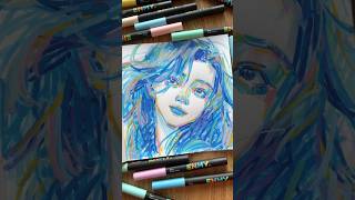 A mesmerizing blend of colors in this handpainted acrylic marker art art sketch markers shorts [upl. by Burnie772]