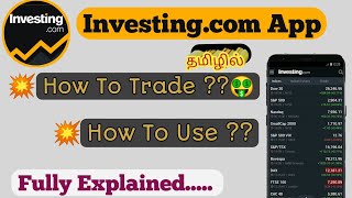 InvestingCom App How To Use How To Trade Fully ExplainedIN TAMILinvestingcom crypto [upl. by Jarred]