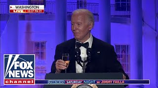 Biden dunks on himself Trump at White House Correspondents Dinner [upl. by Terza191]