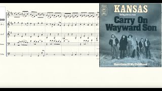 Carry On My Wayward Son for Brass Quintet Sheet Music [upl. by Akessej]