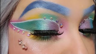 🐣 Yellow Buchona Sparkling Easter Eyeshadow Makeup Look 💄 [upl. by Ordnassela]