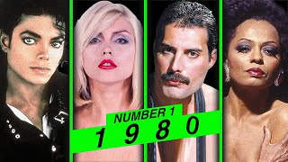 Number One Songs of 1980  Billboard Hot 100 Number One Hits of 1980 [upl. by Laurin]