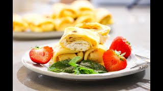 Nalysnyky  Ukrainian Stuffed Crepes Recipe [upl. by Yrroc]