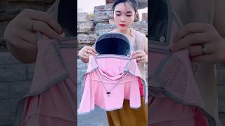 Cute pink hat covers very well protect from hot sunshorts viralvideo viralshorts trending [upl. by Micro]