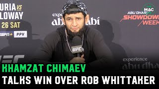 Khamzat Chimaev quotI didn’t mean to break Robert Whittakers chinquot  UFC 308 Post Fight Presser [upl. by Elliot]