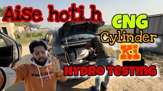 CNG cylinder ki hydro testing  full information cng hydrotest panipat enjoylife [upl. by Atsirhc]