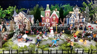 Christmas Village Set Up Part 4 Neighborhood [upl. by Vergos]