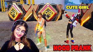 Noob Prank With Rich Girl 😤 लड़की ने Dikhaya Attitude 😈 साथमे V badge player 😱 Garena free fire [upl. by Halehs]