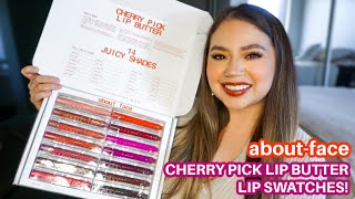 ABOUTFACE CHERRY PICK LIP BUTTERS  LIP SWATCHES  REVIEW  Makeupbytreenz [upl. by Imray999]