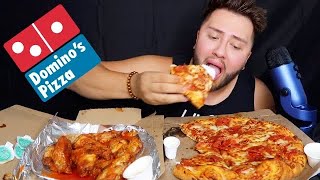 Dominos Pizza amp Wings EATING SHOW MUKBANG [upl. by Lindon]