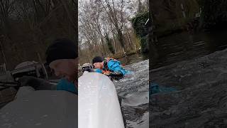 Surfski Remount Practice in 3°C Water [upl. by Earased58]