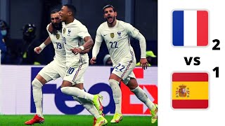 France vs Espagne 2  1  Remontada Résumé des buts HD [upl. by Enihpets]