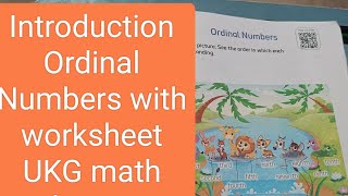 ordinalnumbers ll Introduction ordinal number with worksheet UKG math ll fun way ll ukg maths [upl. by Eidualc]