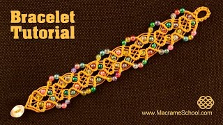 Beaded Fall Bracelet Tutorial  Macrame School [upl. by Issy]