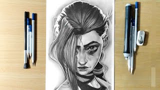 Drawing Jinx from Arcane Season 2 League of Legends [upl. by Aela]