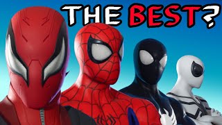 Reviewing every FORTNITE SPIDERMAN SKIN and other items [upl. by Saerdna]