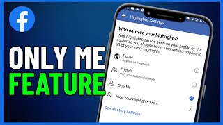 How to Only Me Feature Photo on Facebook Story Highlight Privacy Settings  Full guide 2024 [upl. by Otrebron]